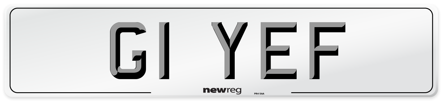 G1 YEF Number Plate from New Reg